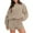 Khaki, variant on AGWOLF Women's 2 Piece Outfits Short Sweatsuits Oversized Long Sleeve Sweatshirt Pullover Shorts Sweat Tracksuit Lounge Sets