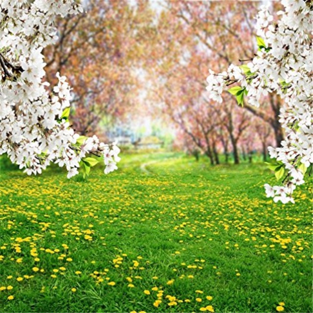 aofoto 10x10ft spring scenic backdrop sweet flowers photography background meadow floral