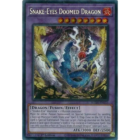 YuGiOh Supreme Darkness Quarter Century Secret Rare Snake-Eyes Doomed Dragon SUDA-EN035