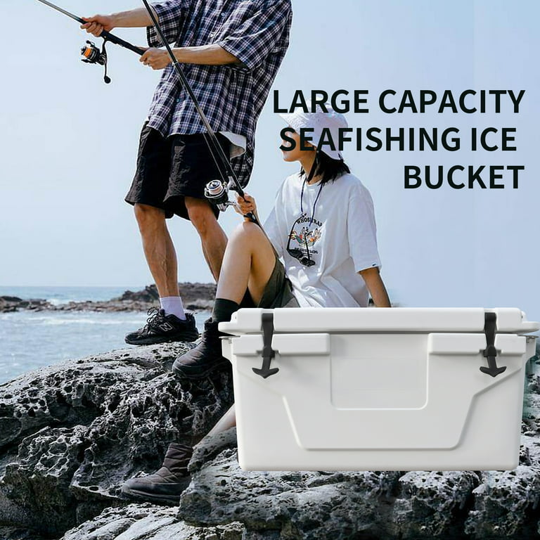 65QT Camping Ice Chest Beer Box Outdoor Fishing Cooler Insulated Portable  Cooler with Heavy Duty Wheels, Leak-Proof Wheeled Cooler, Keeps Ice for up