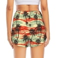 thumbnail image 2 of Lsque Colorful Hawaii Palms Printed Women's Running Shorts with Liner Pockets,Elastic Quick Dry Workout Athletic Gym Yoga Shorts,Womens High Waist Shorts-X-Large, 2 of 9