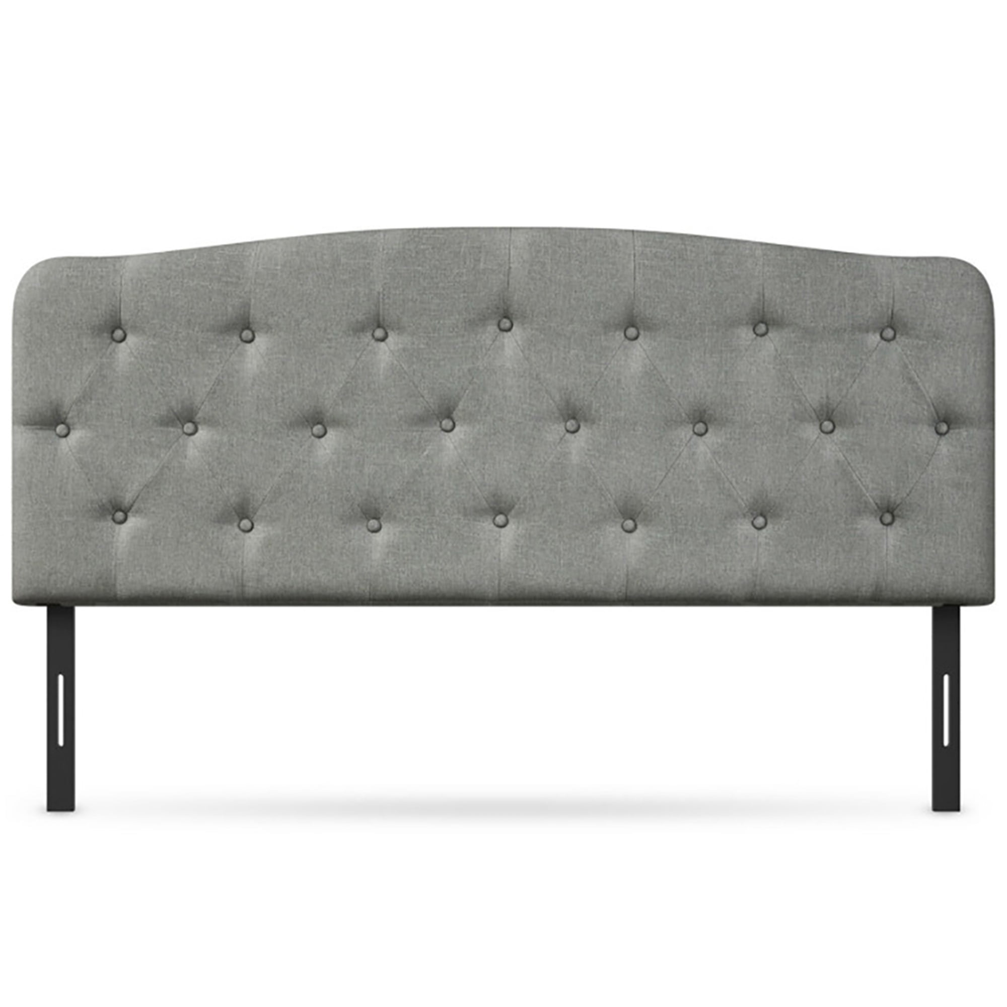 Spaco Upholstered Headboard with Adjustable Height, Button Tufted Upholstery, Easy Assembly Gray, Full