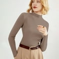 thumbnail image 5 of Crewneck Sweaters for Women Oversized Spring Winter Outfits Long Sleeve Soft Dressy Clothes Casual Pullover Tops Light Brown M, 5 of 9