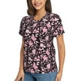 thumbnail image 2 of Vsdgher Daisies Flowers Women Shirts V Neck Short Sleeve Tops T-Shirt Basic Tees, S to 3XLXX-Large, 2 of 5