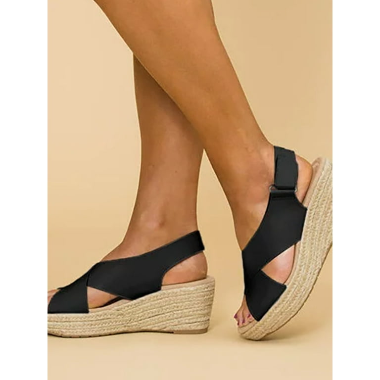 Women's Espadrille Slingback Wedge Platform Sandals