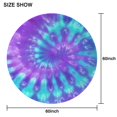 thumbnail image 6 of Purple Blue Tie Dye Pattern Round Tablecloth 60"x60",Wrinkle Wipeable Table Cloth for Kitchen Dining Room Picnic Patio Party, 6 of 6