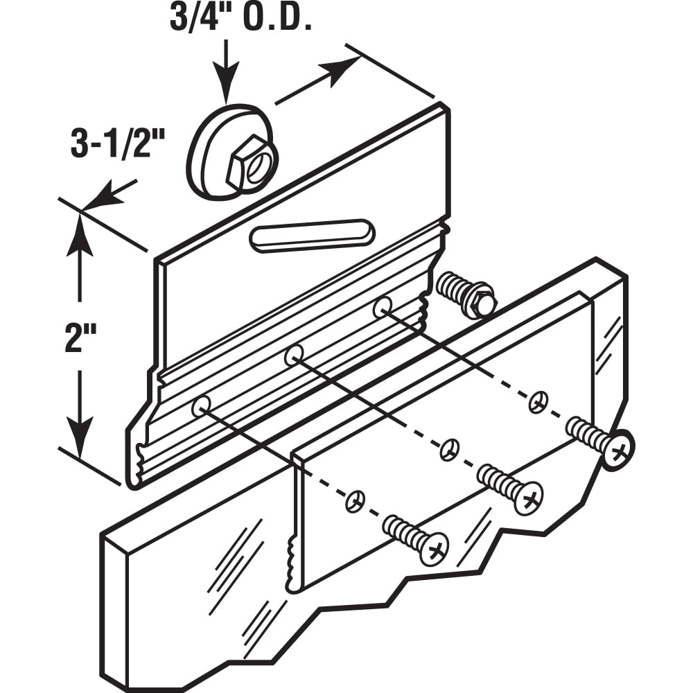 Prime Line M 6053 Frameless Shower Door Top Bracket Roller Assembly 3 4 In Round Plastic Wheel Ball Bearings Extruded Aluminum Bright Finish