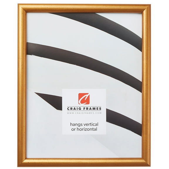 Craig Frames Bullnose, 12x12 inch Picture Frame, Contemporary Brushed Gold