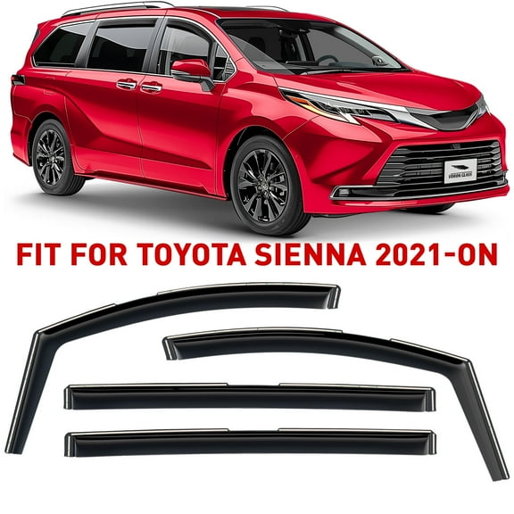 Voron Glass in-Channel Extra Durable Rain Guards for Toyota Sienna 2021-2026, Window Deflectors, Vent Window Visors, 4 Pieces - 200422