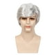 thumbnail image 1 of Peluca de pelo sintético, 28 cm, corta, gris plateado, para hombre, 1 of 2