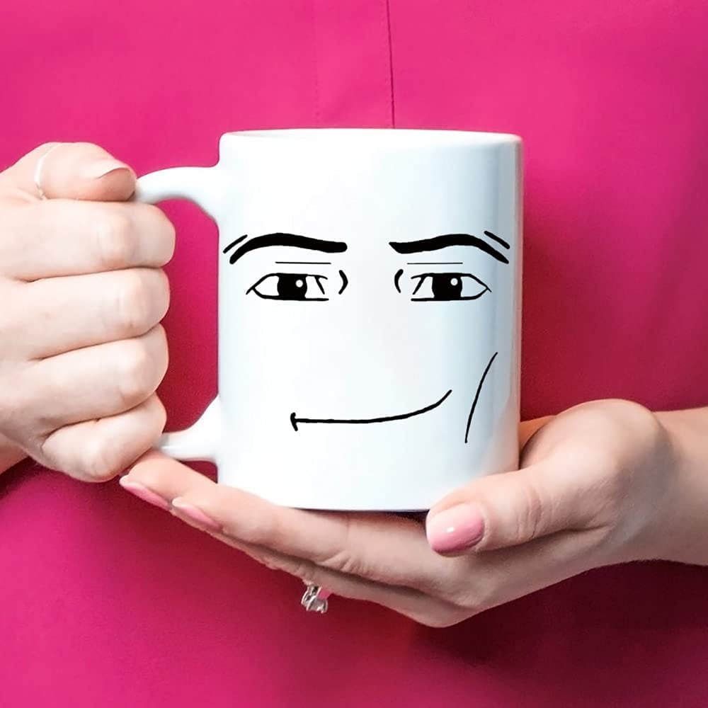Fonhark - Funny Gamer Mug Set, MAN FACE Mug, WOMAN Face Mug, Birthday Mug,  (Pack of 2), 11 Oz Novelty Coffee Mug/Cup, White