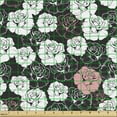 thumbnail image 2 of Vintage Fabric by the Yard, Floral Pattern with Burgeoning Rose Blossoms Romantic Abstract Scene, Upholstery Fabric for Dining Chairs Home Decor Accents, Dark Brown White by Ambesonne, 2 of 5