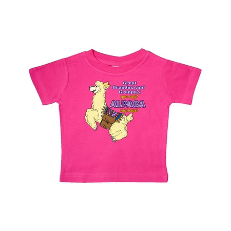 

Inktastic Cute Jumping Alpaca-Great Grandma And Grandpa s You Say ALPACA my bags! Gift Baby Boy or Baby Girl T-Shirt