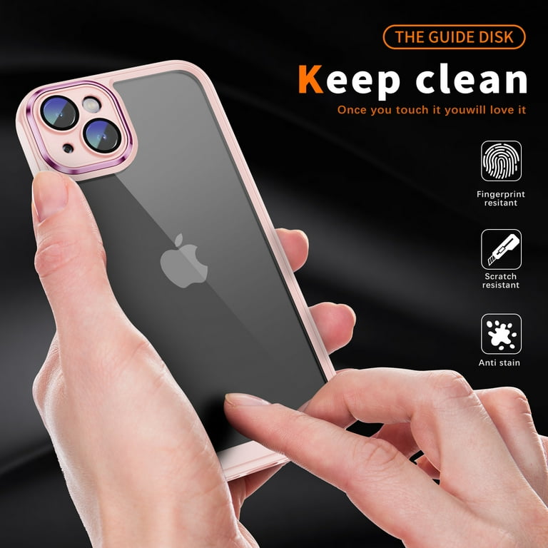 for iPhone 15 Plus Case with Metal Camera Frame& Buttons, Cute
