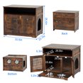 Wooden Cat Litter Box Enclosure, Hidden Cat Bathroom Furniture with