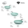 thumbnail image 3 of SET DE 3 SARTENES CON RECUBRIMIENTO DE JADE, 20 24 Y 28 CM Set de Sartenes/Sarten de Cocina con Jade Antiadherente Set de 3 piezas Jade Pan Antiadherente Interior y Exterior., 3 of 5