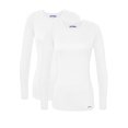 thumbnail image 1 of Sivvan Scrubs para mujer - Camiseta cómoda de manga larga, paquete de 2 - S85002 - Blanco - XXS, 1 of 5