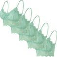 thumbnail image 1 of 5 piezas de sujetador de encaje con tirantes sólidos y huecos para mujer, ropa interior de poliéster, 1 of 5