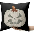 thumbnail image 2 of Set of 2 Jack-O''-Lanterns Halloween Pillow Covers 20x20 Spooky Pumpkin Pillow Case for Autumn Home Outdoor Decor Black Pillow Covers Horror Cushion Case, 2 of 6