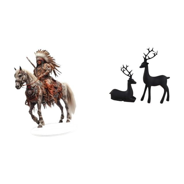 Adorno De Caballero Reno Acrílico, Centro De Mesa, Figura De Ciervo De Resina, Decoración Del Hogar, Escultura De Regalo Impermeable Para Sala De Estar Y Estudio.