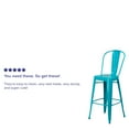 thumbnail image 5 of Flash Furniture Commercial Grade 30" High Crystal Teal-Blue Metal Indoor-Outdoor Barstool with Back, 5 of 13