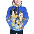 thumbnail image 5 of Lsque Bluey Patten Youth Hoodie Sweatshirt Pullover with Kangaroo Pocket Boys and Girls Hoodie Warm Hoodie for Kids, 5 of 8