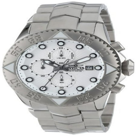 Invicta Men's 13096 Pro Diver Chronograph Silver Textured Dial Stainless Steel Watch