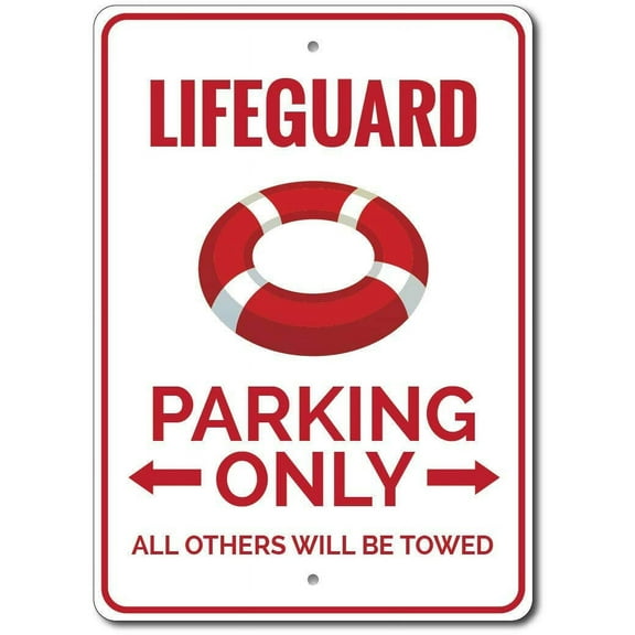 Lifeguard Parking Sign, Lifeguard Gift, Lifeguard Decor Metal Sign Size: 8 x 12 inch