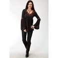 thumbnail image 3 of Women's Studio West Bell Sleeve Embroidered Top - 03-038-0513-7064 BL Medium  US, 3 of 3