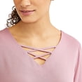 thumbnail image 4 of Women's Bell Sleeve Crinkle Knit Peasant Top with Caging Detail, 4 of 4