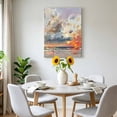 thumbnail image 6 of Canvas Wall Art Summer Ocean Canvas Art Print Sunset Oil Painting Blue Red and Orange Pictures Wall Decor for Living Room Bedroom Artwork Decorations Stretched Framed Ready to Hang 8"x12", 6 of 9
