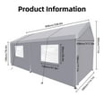 thumbnail image 2 of Carport 10x20 Heavy Duty Portable Garage Tent - Outdoor Storage Shelter, Grey, 2 of 5