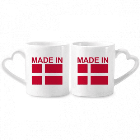 

Denmark Country Love Couple Porcelain Mug Set Cerac Lover Cup Heart Handle