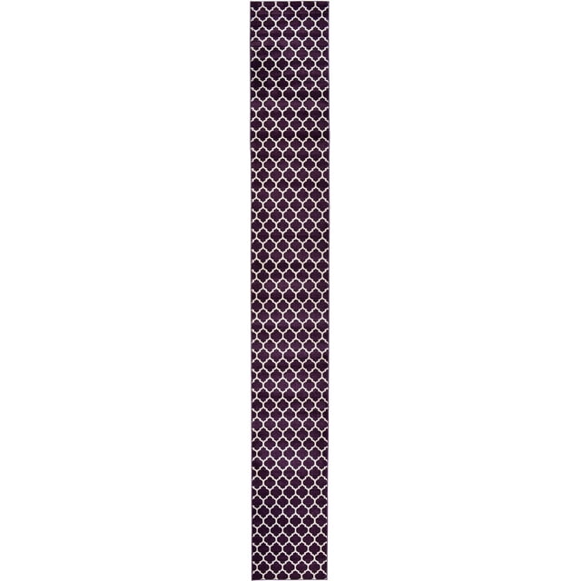Unique Loom Trellis Collection Moroccan Lattice Purple Runner Rug (2' 7 x 19' 8)
