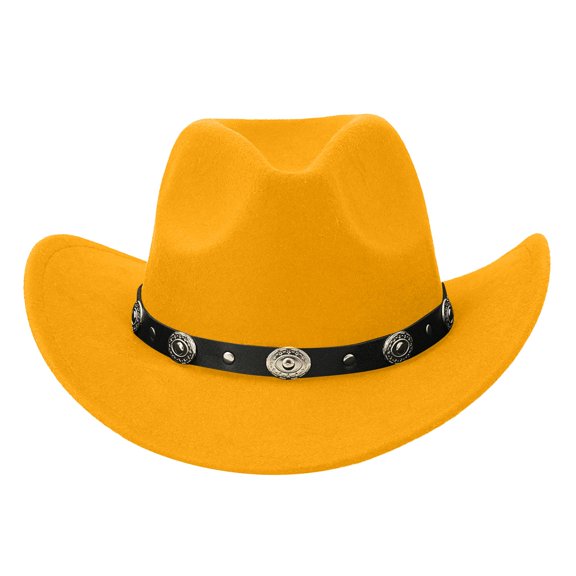 Valora Blend Wide Brim Cowboy Hat For Everyday Wear And Classic Western Fedora With Stylish Appeal Yellow