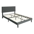 thumbnail image 5 of Twin Size Upholstered Platform Bed Frame with Modern Button Tufted Linen Headboard, 5 of 12