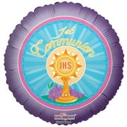 18" First Communion Theme Purple Foil Balloon (3 Balloons )