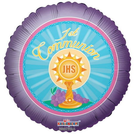 18" First Communion Theme Purple Foil Balloon (3 Balloons )