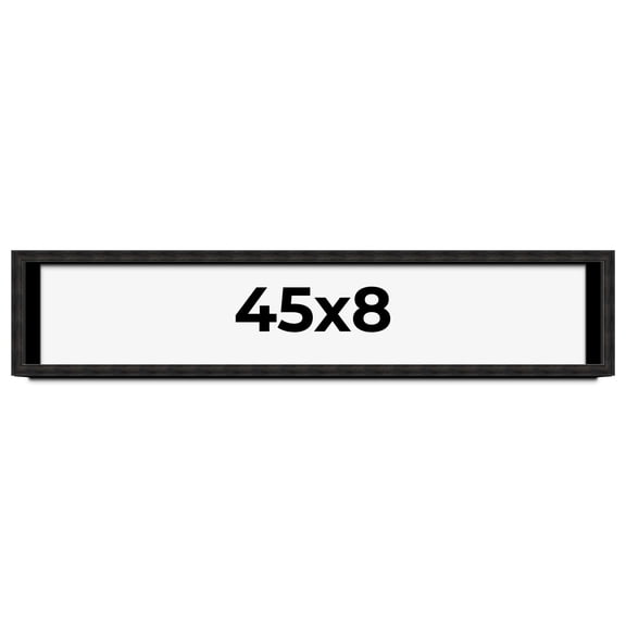 45x8 Shadow Box Black Rustic Barnwood Display Frame | 1.125 Inch Deep | 0.875 Inch Moulding Width