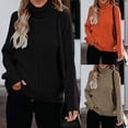 thumbnail image 7 of IROINNID Reduced Womens Sweater Turtleneck Pullover Sweater Solid Color Casual Mid-Length Long Sleeve Button Knitting Sweatshirt Tops Blouse Shirt Sweater, 7 of 7