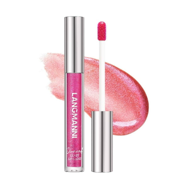 Clear Pearl Glazed Lip Oil 6ml - Brillo labial transparente hidratante de larga duración con aplicador curvo, fórmula a base de agua para labios suaves y carnosos, acabado brillante no pegajoso