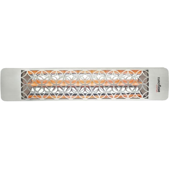 Eurofase Heating - 2500 Watt Single Element 39 Inch Electric Patio Heater-277 Voltage-Stainless Steel Finish-Clover Decorative Fascia