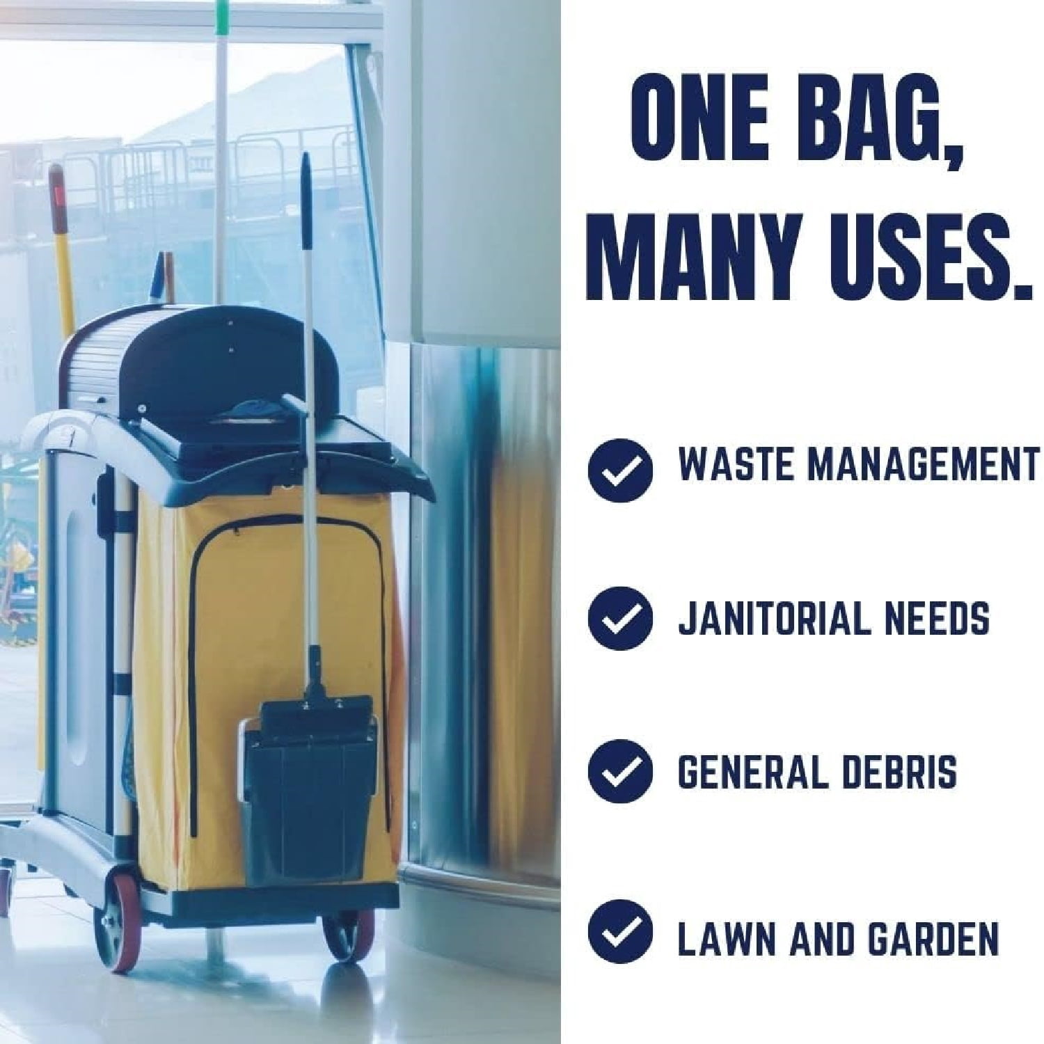 35 Gallon Trash Bags │ 1.5 Mil │ Black Heavy Duty Garbage Can Liners │ 33" x 48" (100 Count)