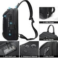 thumbnail image 4 of BANGE Anti-Theft Sling Backpack with Lock & USB Charging Port, Unisex Casual Crossbody Bag for Multiple Occasions,Black, 4 of 11