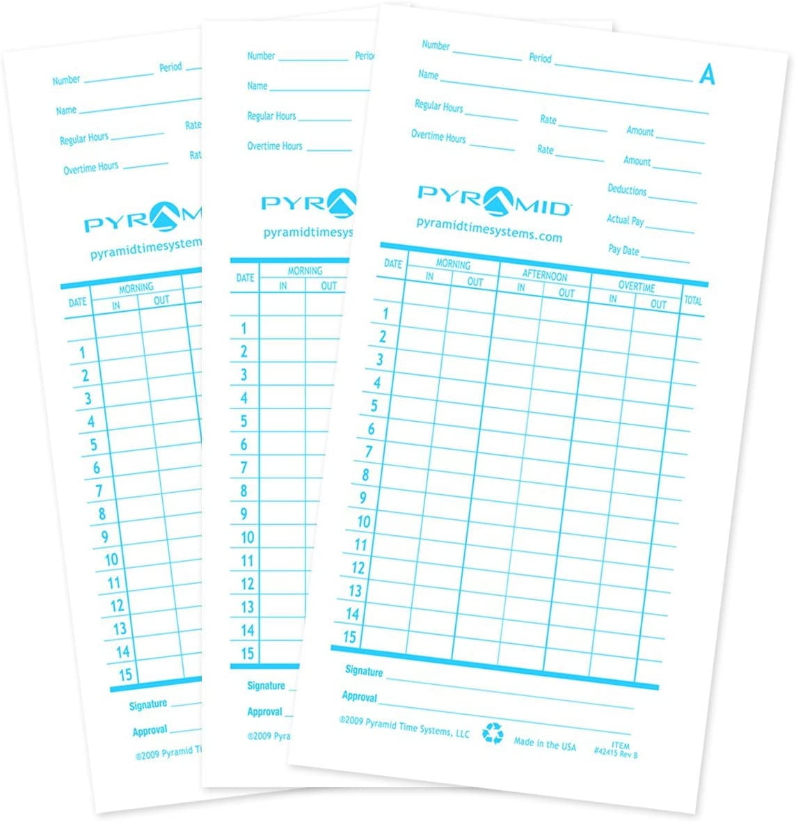 Pyramid 1 000 Count Time Cards For The Pyramid 2600 Swipe Cards 42415 