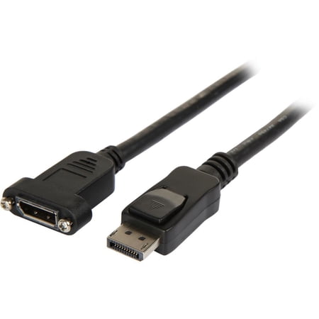 UPC: 0065030840866 | StarTech 3ft (1m) Panel Mount DisplayPort Cable 4K x 2K Video DisplayPort 1.2 Extension Cable Male to Female DP Extender Cord (DPPNLFM3PW)