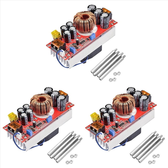 3X Convertidor Elevador CC-CC de 1800 W y 40 A, Voltaje Ajustable de 10-60 V A 12-90 V para Aplicaciones de Alta Potencia
