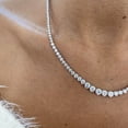 thumbnail image 4 of 3MM Lab Created Diamond 14K White Gold Plated 15Ct Round Cut Tennis Necklace, 4 of 4