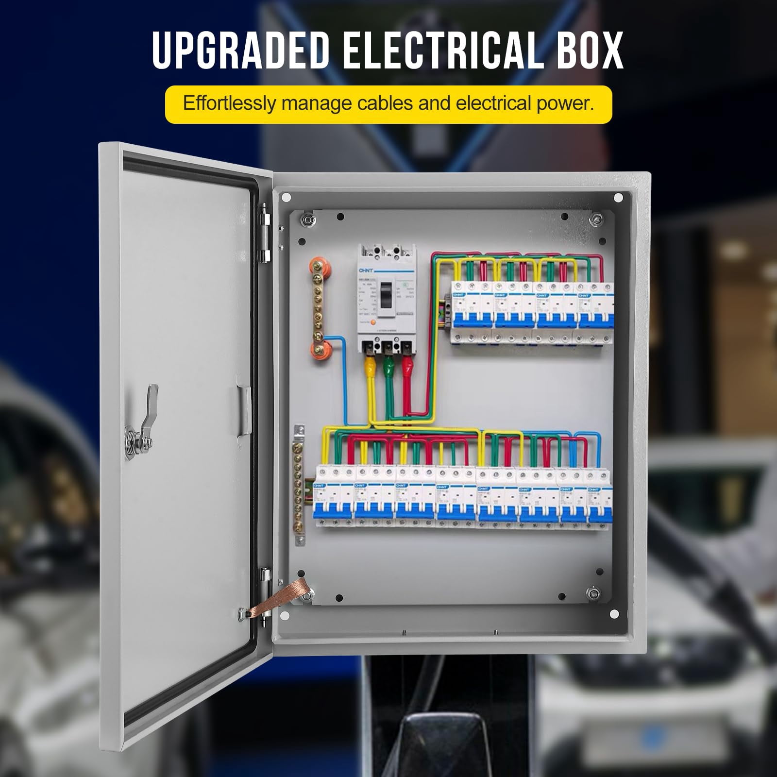 20*20*6 Electrical Box, Nema 4X Steel Electrical Box, Ip66 Waterproof & Dustproof, Outdoor/Indoor Electrical Junction Box, Lockable Junction Box