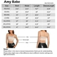 thumbnail image 5 of Women's Glitter Pearl Rhinestone Crop Top Round Neck Long Sleeve Sheer Mesh Blouse Cover Up, 5 of 5